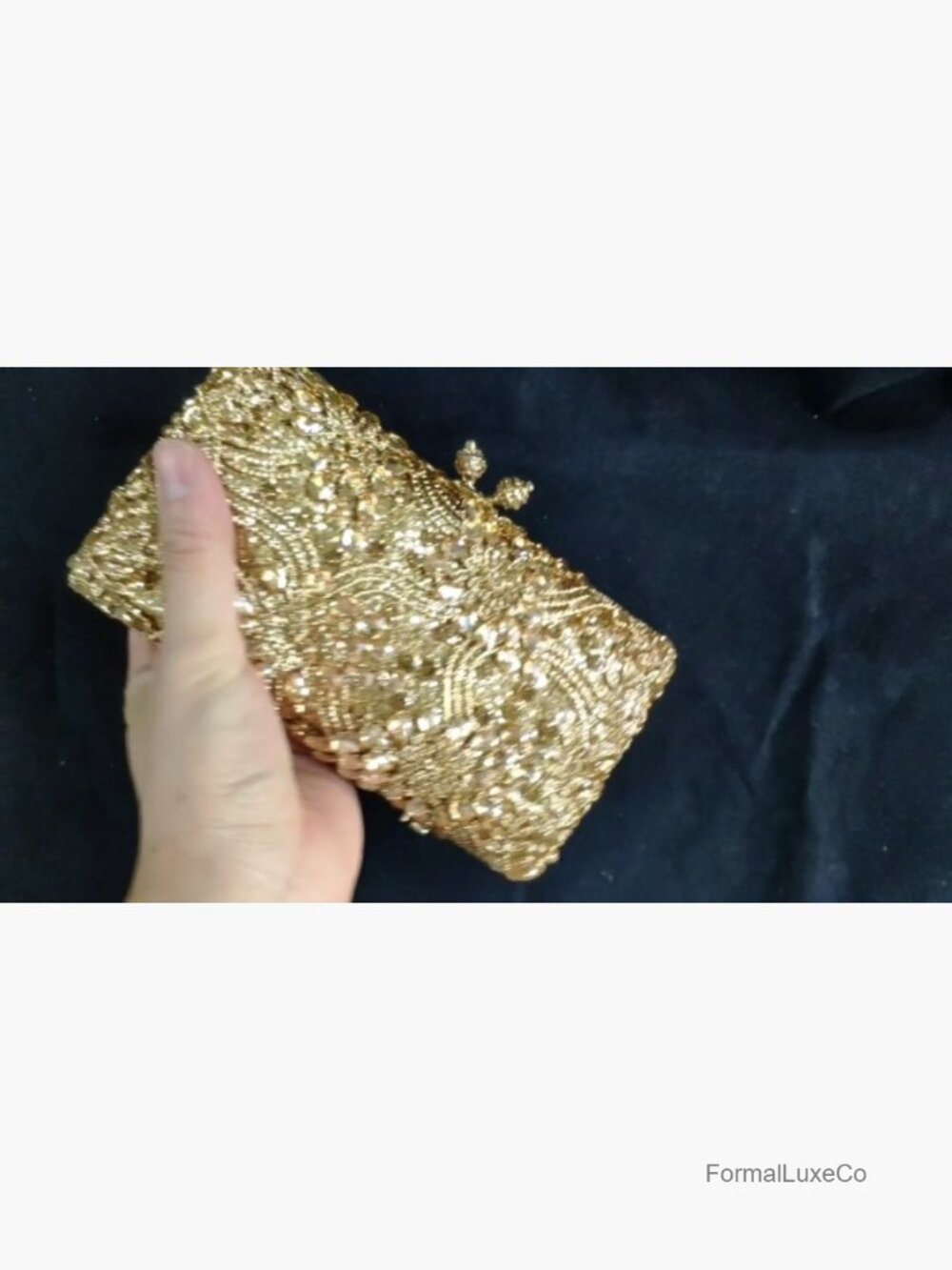Floral Crystal Clutch Purse Evening Handbag Rhinestone Bridal Mini Bag - Picture 7 of 7